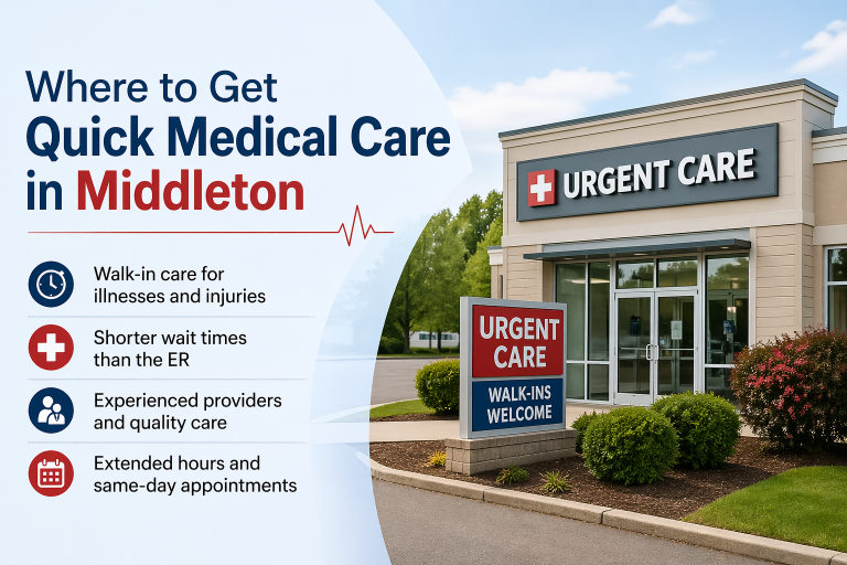 patient receiving quick urgent care treatment at 360 Urgent Care in Middleton